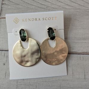 Kendra Scott Deena Gold and Sage Mica Earrings